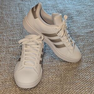 Adidas White and Silver Grand Court 2.0
